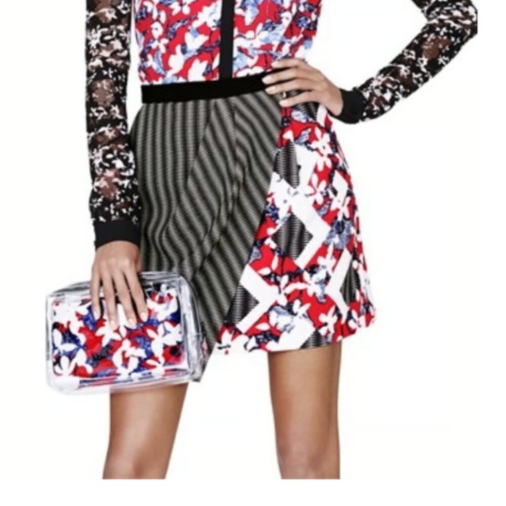 Peter Pilotto for Target Floral Asymetrical Faux Wrap Mini Skirt Women's Size 8